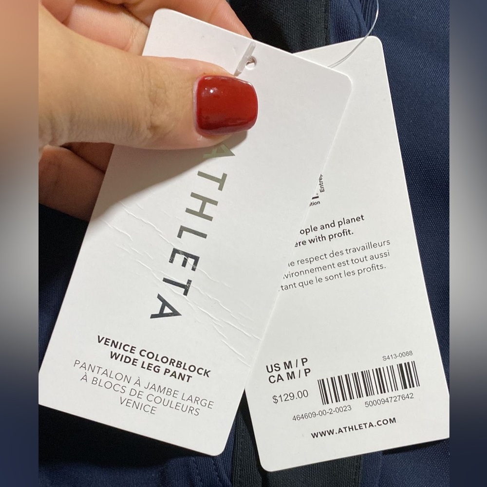 Athleta Venice Colorblock Wide Leg Pant // Navy & Black - Picture 10 of 12